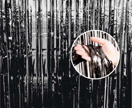 Kurtyna dekoracyjna B&C czarna, 90x240 cm