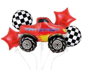 Balony foliowe - zestaw Monster Truck, 5 szt.