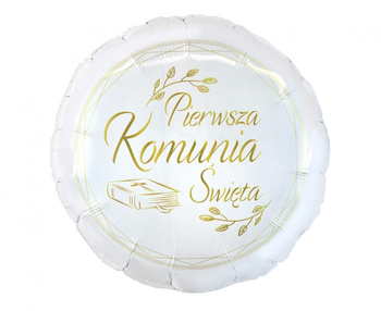 Balon foliowy Pierwsza Komunia Święta (biblia), okrągły 18